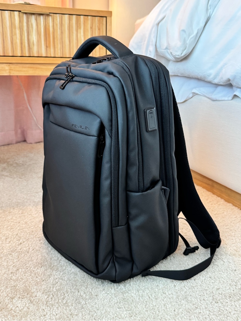 🔹 Expandable 35–45L TSA Travel Backpack 17.3” Laptop USB-C Water Resistant
